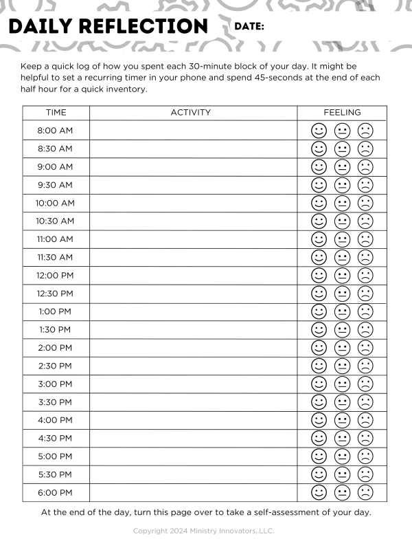 daily reflection sheet